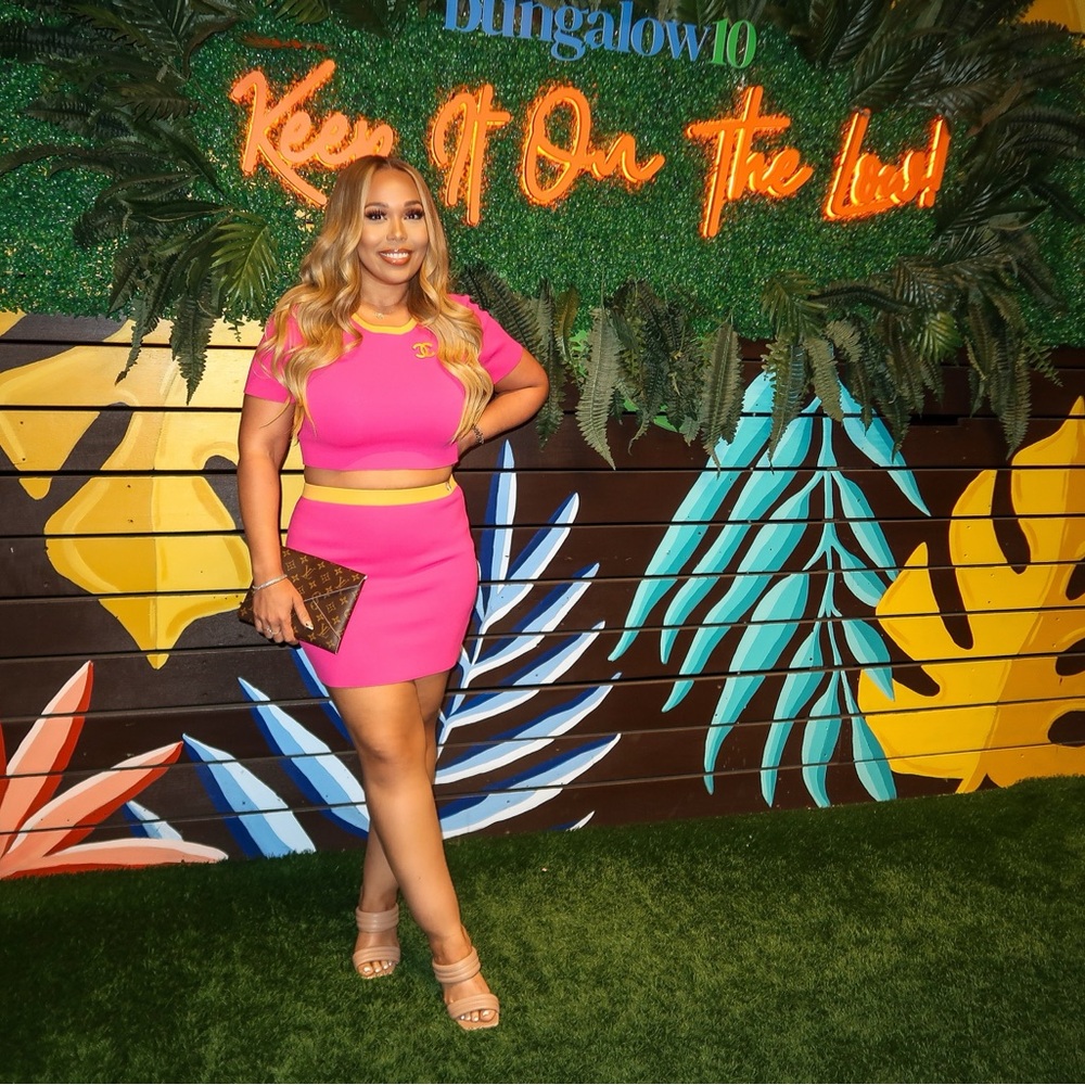 Pink & Orange Mini Skirt Set